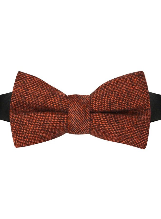 King & Priory Highland Weave Copper Brown Bow Tie - Image 2