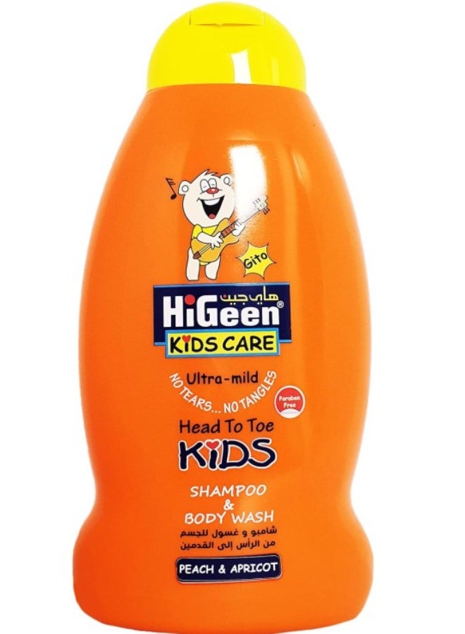 HiGeen Kids Shampoo 500ml - Peach & Apricot (Gito) | Gentle, Tear-Free Formula for Soft, Clean Hair - Image 2