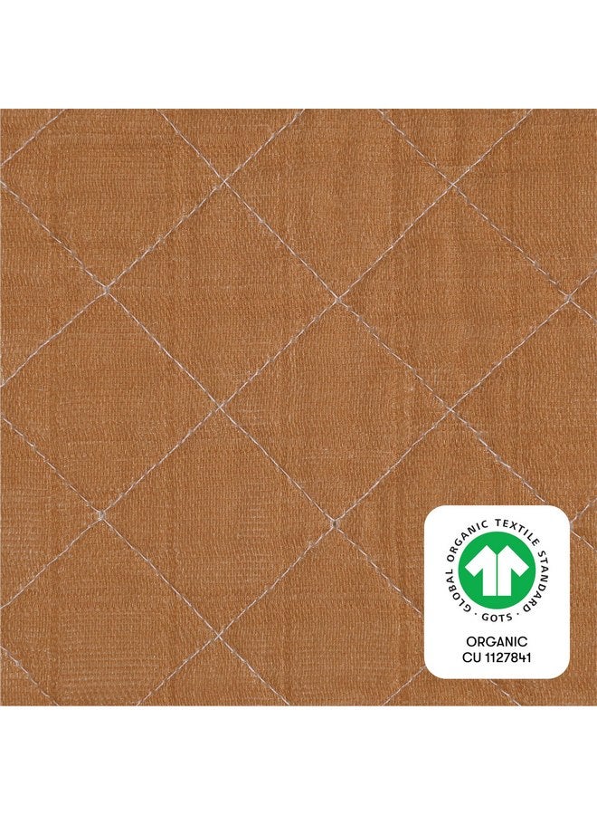 Babyletto 100% Quilted Organic Cotton Changing Pad Cover, GOTS-Certified, Fitted 360°, Ultra-Soft and Breathable Muslin - Burnt Sienna - Image 5
