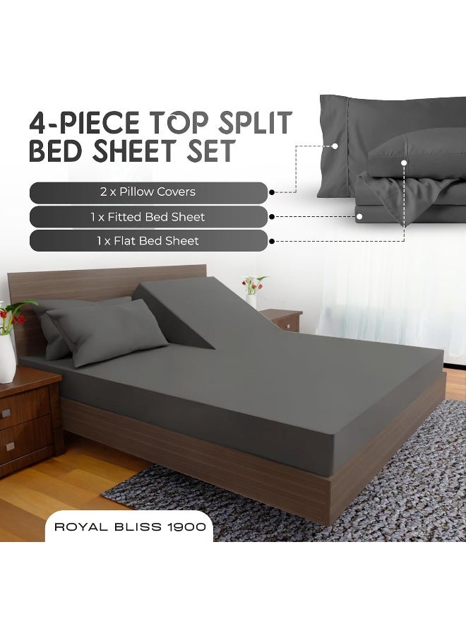 Royal MILLAANN Top Split Flex Head Cal King Sheet Set - Egyptian Quality Ultra-Soft Bed Sheets - Double Brushed - Deep Pockets, Easy Fit - 5 Piece Set- Fade Resistant  - Image 4