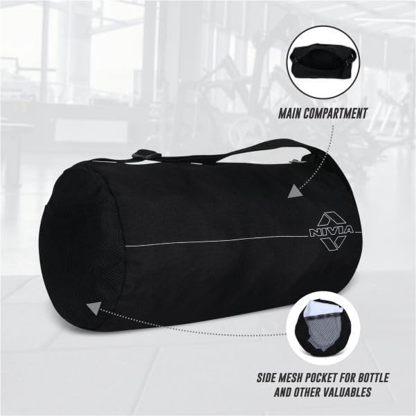 نيفيا حقيبة دافل أساسية من نيفيا – بوليستر أسود – 12 لتر، خفيفة ومقاومة للماء - Image 3