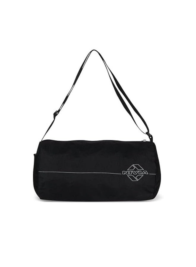 نيفيا حقيبة رياضية أساسية من البوليستر للرجال والنساء، حقائب رياضية، حزام كتف قابل للتعديل، جيب جانبي شبكي، حقيبة رياضية (أسود)، سعة 11 لترًا - Image 1