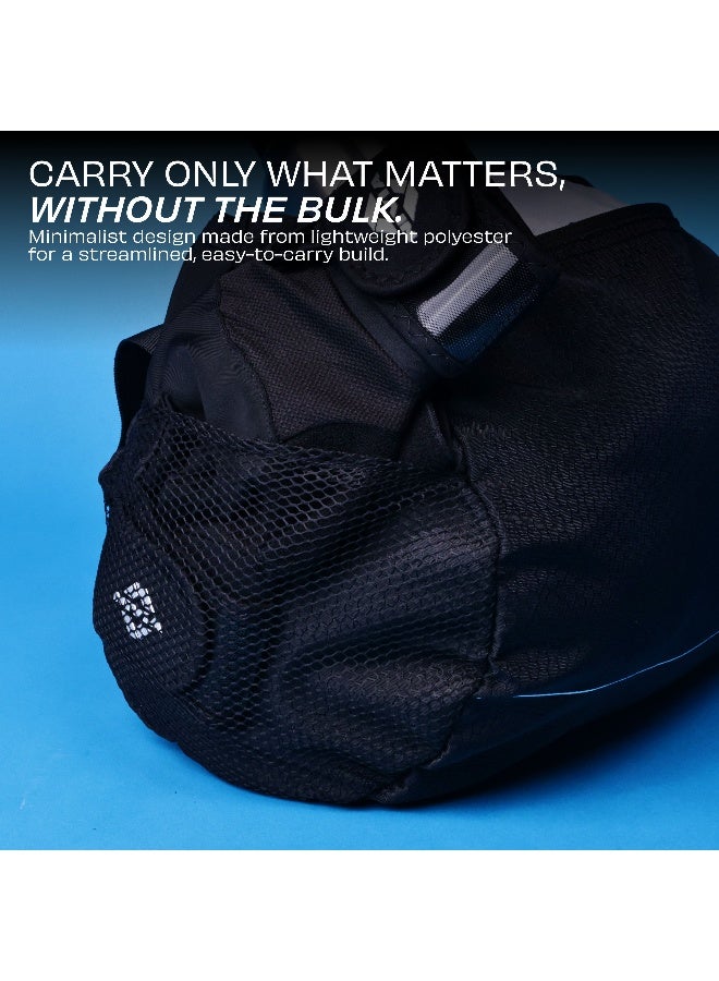 نيفيا حقيبة رياضية أساسية من البوليستر للرجال والنساء، حقائب رياضية، حزام كتف قابل للتعديل، جيب جانبي شبكي، حقيبة رياضية (أسود)، سعة 11 لترًا - Image 3