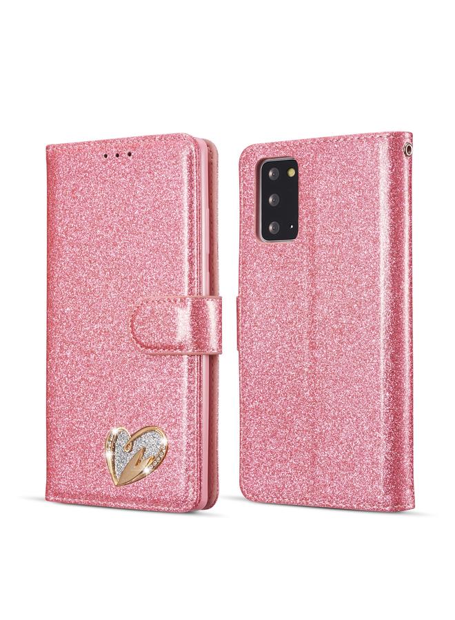 S-TOP Case For Samsung Galaxy Note20 Glitter Powder Love Leather Phone Case - Image 1
