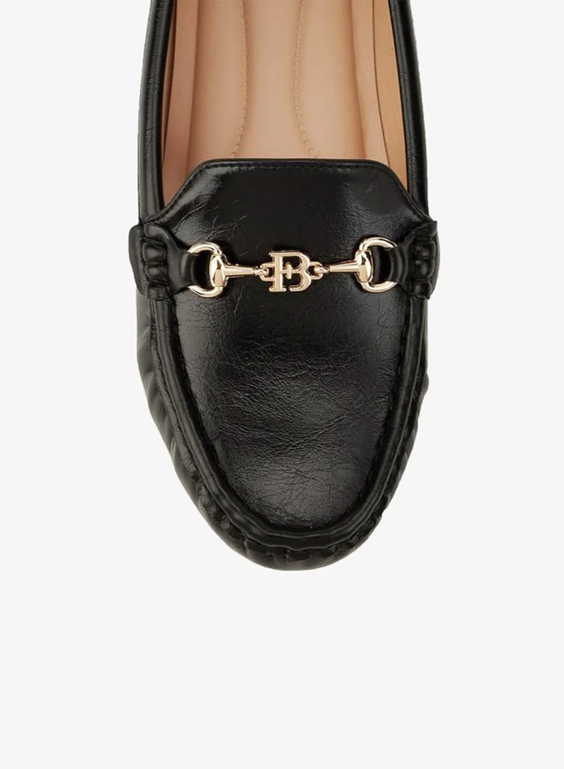 Flora Bella By Shoexpress Solid Slip-On Loafers with Metallic Accent