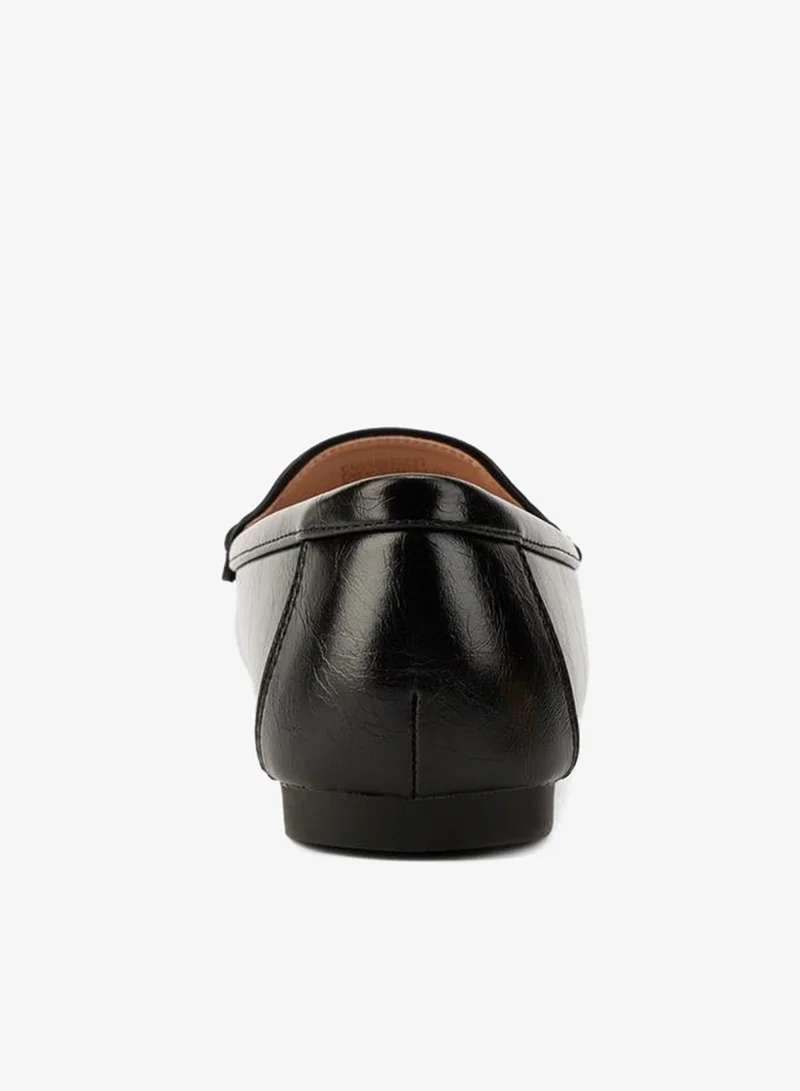 Flora Bella By Shoexpress Solid Slip-On Loafers with Metallic Accent