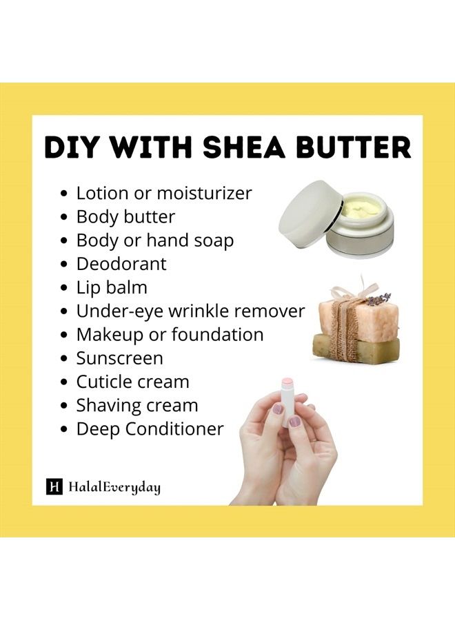 HalalEveryDay زبدة الشيا الأفريقية الخام غير المكررة من غانا - جودة وملمس مذهل - تأتي في جرة سعة 32 أونصة - الوزن الإجمالي حوالي 24 أونصة - Image 5