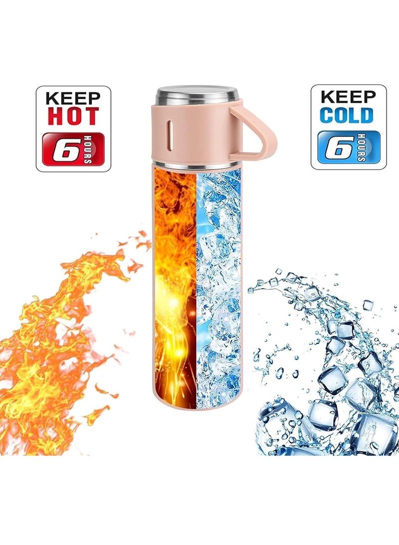 ELTRAZONE NEW Vacuum Insulated Flask 500ml/17.6oz Stainless Steel Thermo-Bottle with Cup for Coffee, Water, Hot & Cold Drinks – Pink  - Image 4