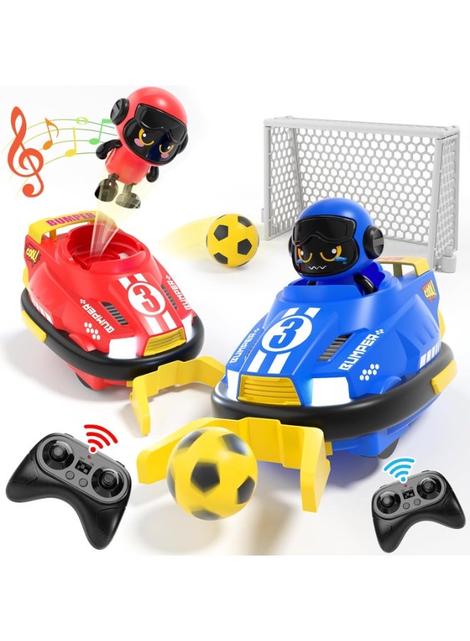 LBMT مجموعة ألعاب سيارات كرتونية لطيفة تعمل بالتحكم عن بعد مكونة من لاعبين ألعاب كرة قدم،ألعاب سيارات صغيرة RC للأطفال الصغار مع ضوء وصوت ودوران 360°، هدايا عيد ميلاد/حفلة للأولاد والبنات بعمر 3 4 5 سنوات - Image 1