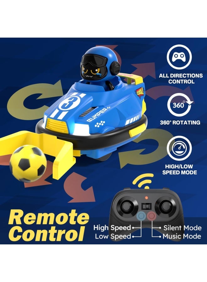LBMT مجموعة ألعاب سيارات كرتونية لطيفة تعمل بالتحكم عن بعد مكونة من لاعبين ألعاب كرة قدم،ألعاب سيارات صغيرة RC للأطفال الصغار مع ضوء وصوت ودوران 360°، هدايا عيد ميلاد/حفلة للأولاد والبنات بعمر 3 4 5 سنوات - Image 4