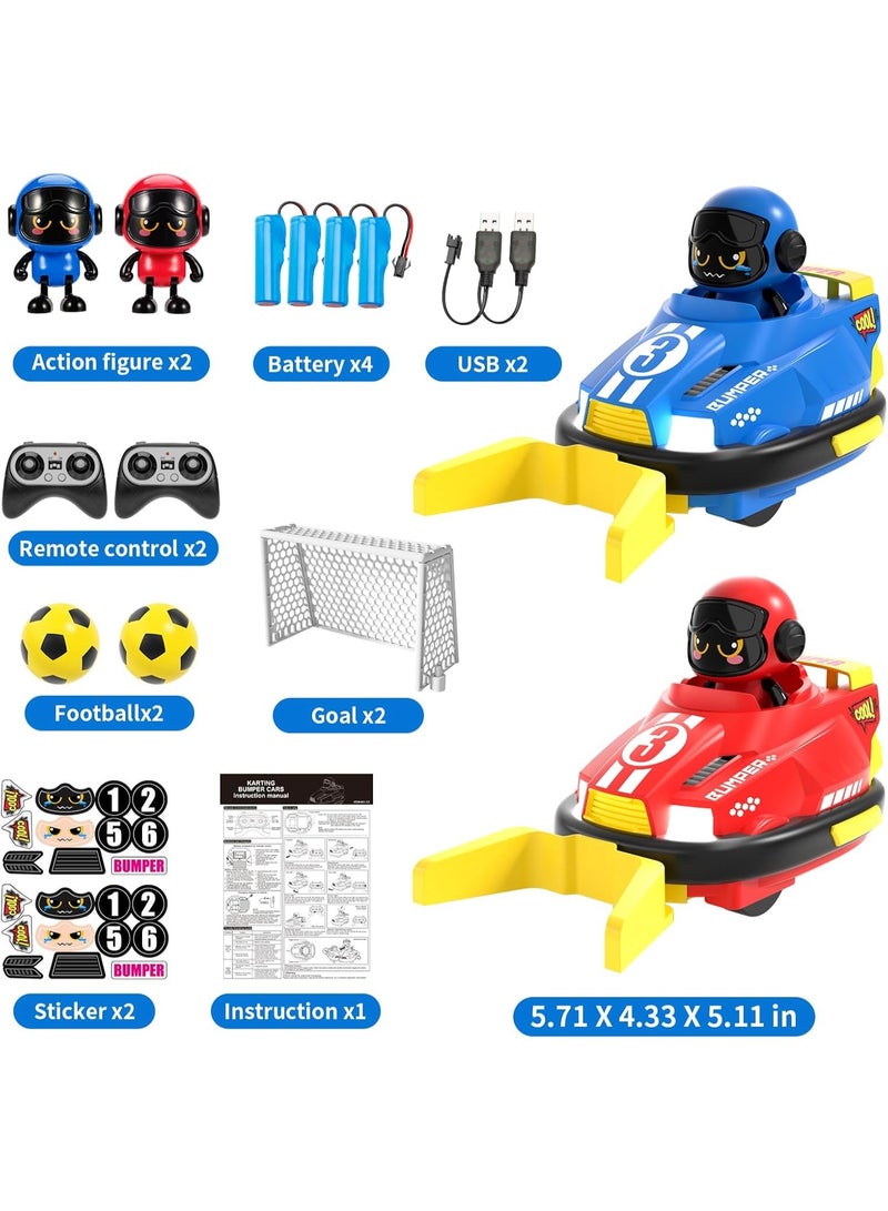 LBMT مجموعة ألعاب سيارات كرتونية لطيفة تعمل بالتحكم عن بعد مكونة من لاعبين ألعاب كرة قدم،ألعاب سيارات صغيرة RC للأطفال الصغار مع ضوء وصوت ودوران 360°، هدايا عيد ميلاد/حفلة للأولاد والبنات بعمر 3 4 5 سنوات - Image 2