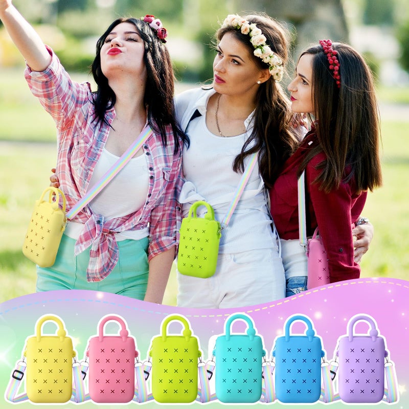 Bulyoou 6 Pcs Mini Silicone Beach Tote Bag with Drainage Hole Waterproof Sandproof Travel Birthday Gift Handbag for Sports Gym Pool Beach Travel Outdoor - Image 5