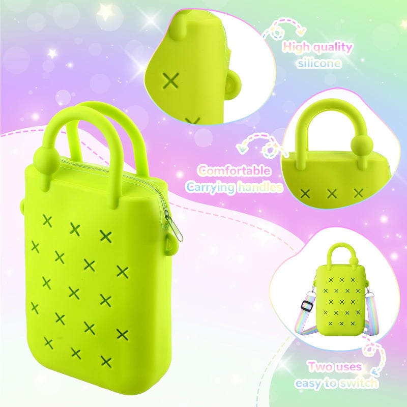 Bulyoou 6 Pcs Mini Silicone Beach Tote Bag with Drainage Hole Waterproof Sandproof Travel Birthday Gift Handbag for Sports Gym Pool Beach Travel Outdoor - Image 4