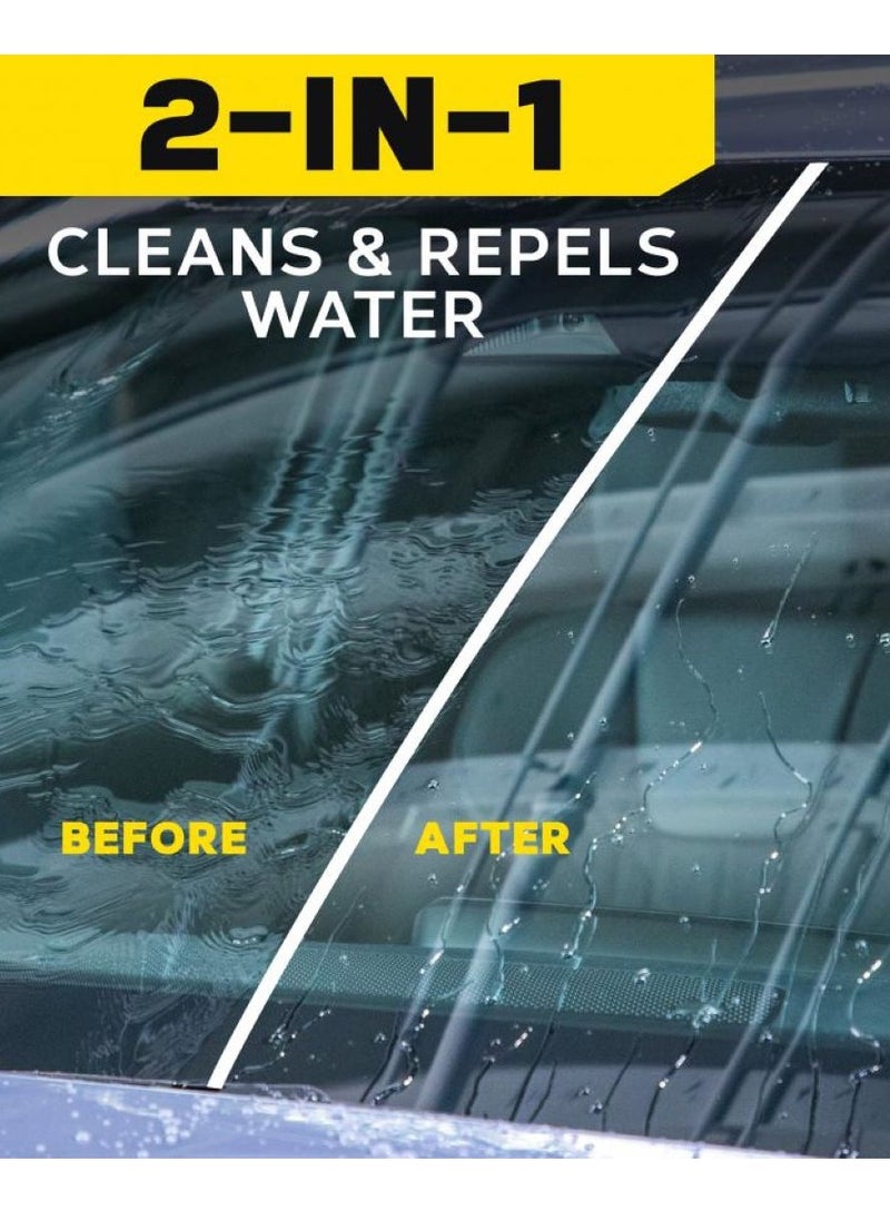 Meguiars - Ultimate Glass Cleaner & Water Repellent - Premium Glass and Window Cleaner for Quick Cleaning with Hydrophobic Technology that Acts as a Rain Repellent Improving Visibility in Rain, 16oz - Image 1