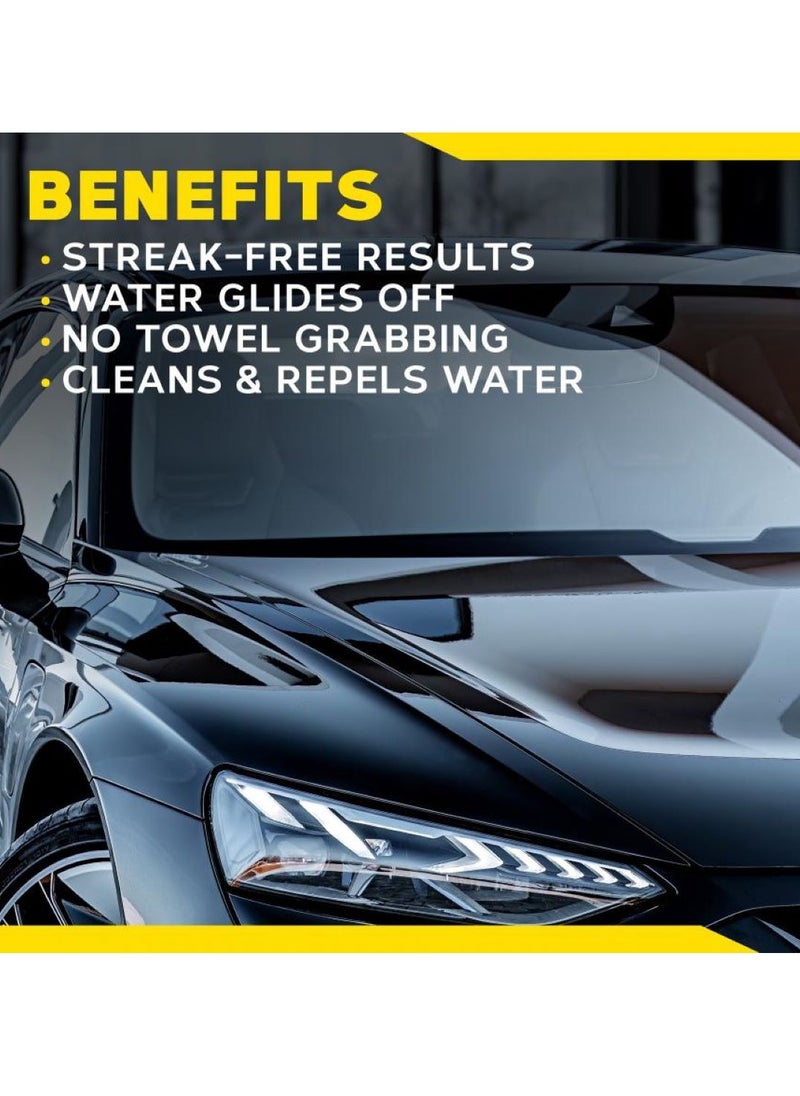 Meguiars - Ultimate Glass Cleaner & Water Repellent - Premium Glass and Window Cleaner for Quick Cleaning with Hydrophobic Technology that Acts as a Rain Repellent Improving Visibility in Rain, 16oz - Image 1