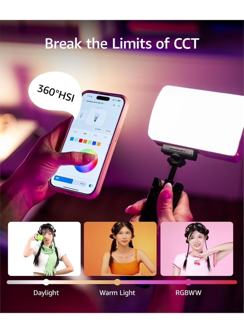 Aputure Amaran Ace 25c RGBWW LED Light – 32W Panel, 2300K–10000K, 5908 Lux at 0.5m, USB-C Charging, Magnetic Mount, App Control, Charcoal - Image 5