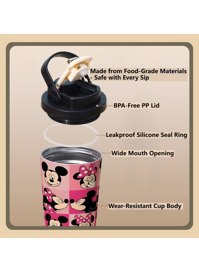 ديزني كوب سفر ميكي وميني ديزني ٥٠٠ مل ستانلس ستيل ٣١٦ - فم واسع عازل للحرارة هدية جاهزة - Image 5