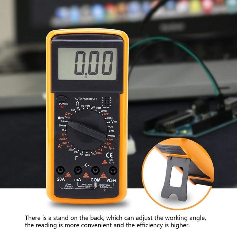 9205A Digital Multimeter High Precision AC DC Voltage Current Resistance Tester Voltmeter Ammeter Ohmmeter With LCD Display Buzzer Function For Automotive Circuit Board And Household Wiring Orange - Image 2