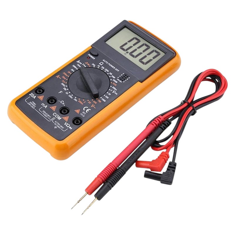 9205A Digital Multimeter High Precision AC DC Voltage Current Resistance Tester Voltmeter Ammeter Ohmmeter With LCD Display Buzzer Function For Automotive Circuit Board And Household Wiring Orange - Image 1