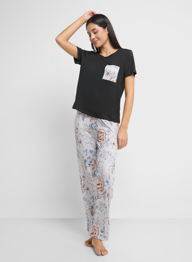 Ginger Floral T-Shirt & Pyjama Set  - Image 1