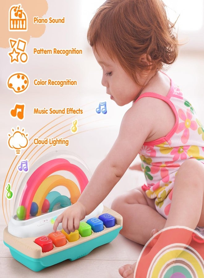 PLAY Baby Musical Toys - Rainbow Baby Piano Music & Sound Light Up Musical Toys for Toddlers 1-3, Multifunctional Baby Pop Up Toy Cause and Effect for Toddlers Age 1+ and Up Girls - Image 2