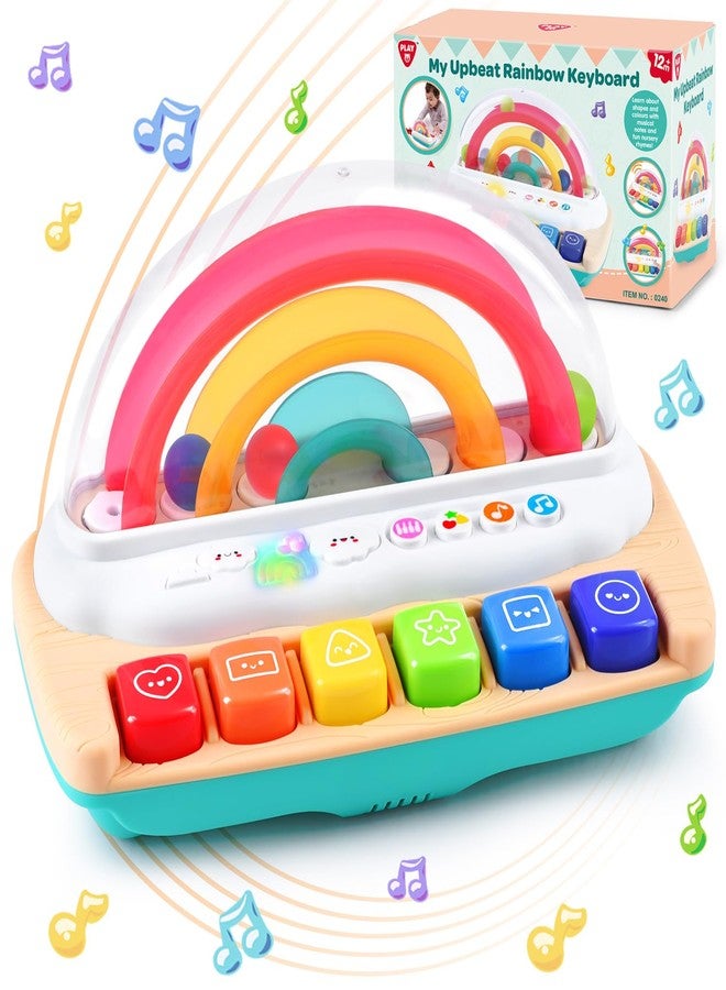 PLAY Baby Musical Toys - Rainbow Baby Piano Music & Sound Light Up Musical Toys for Toddlers 1-3, Multifunctional Baby Pop Up Toy Cause and Effect for Toddlers Age 1+ and Up Girls - Image 1