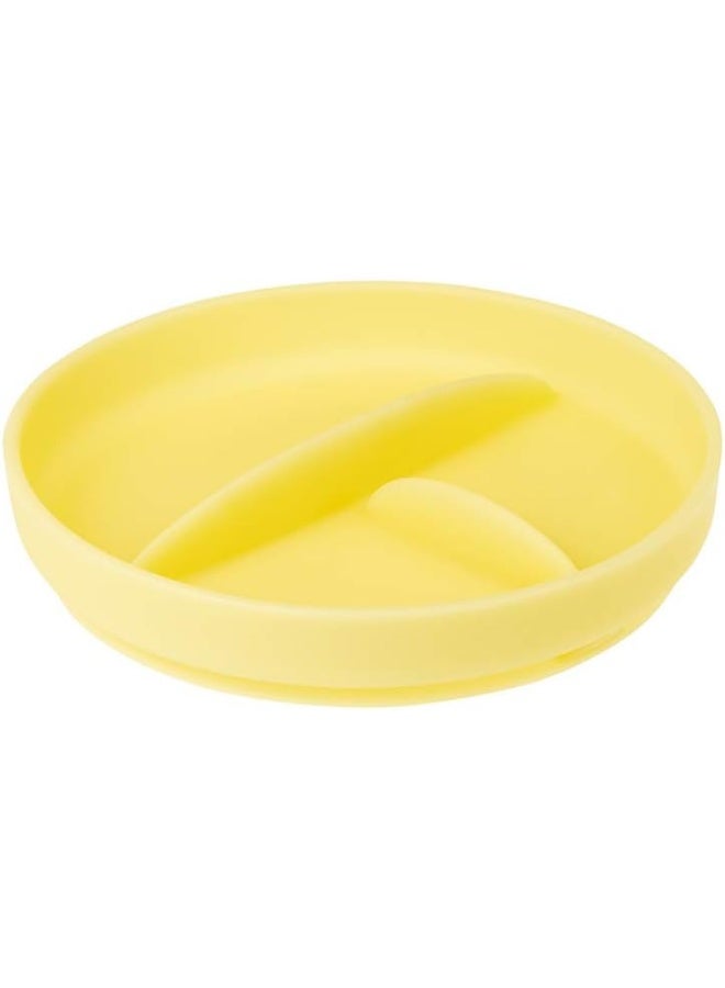 Olababy (Lemon) - 100% Silicone Divided Suction Plate for Independent Feeding Baby and Toddler - Image 1