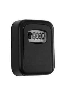 MEZON Combination Key Safe Box Outdoor Storage Box with Code Combination Password Security Lock Key Safe Lock Box for Outside Home office and Garage Black