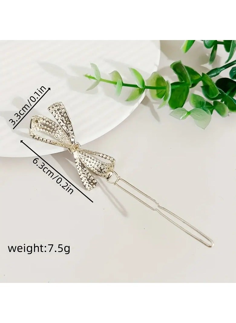 Goolsky 1pc Elegant Vintage Versatile Rhinestone Bow Hair Clip, Men And Women Style Hair Accessories, Gift Photo Props - Image 3