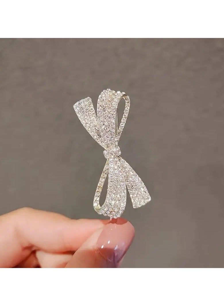 Goolsky 1pc Elegant Vintage Versatile Rhinestone Bow Hair Clip, Men And Women Style Hair Accessories, Gift Photo Props - Image 5