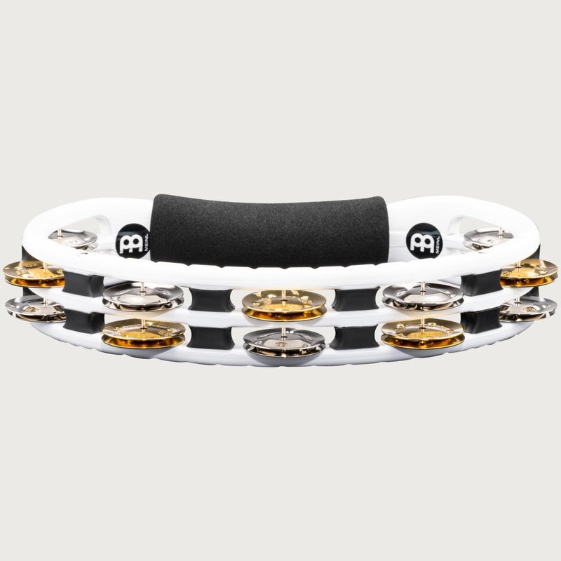 Meinl Percussion طبلية مينل التقليدية، شكل نصف قمر محمول باليد مع إطار صناعي — غير مصنوعة في الصين — صف مزدوج من جينجلز مزدوجة السبيكة، ضمان لمدة 2 سنة (TMT1M-WH) - Image 5