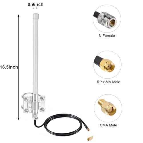 eifagur Lora 915mhz Antenna 5.8dbi Long Range Antenna with 10ft Cable for Helium Hotspot Nebra Bobcat 300 SenseCAP M1 Hotspot Finestra HNT Miner& Meshtastic LORA32 915MHz ESP32 LoRa OLED Board - Image 2