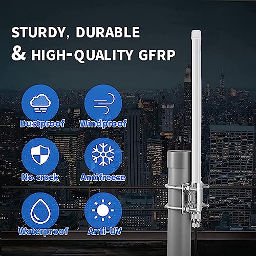 eifagur Lora 915mhz Antenna 5.8dbi Long Range Antenna with 10ft Cable for Helium Hotspot Nebra Bobcat 300 SenseCAP M1 Hotspot Finestra HNT Miner& Meshtastic LORA32 915MHz ESP32 LoRa OLED Board - Image 4