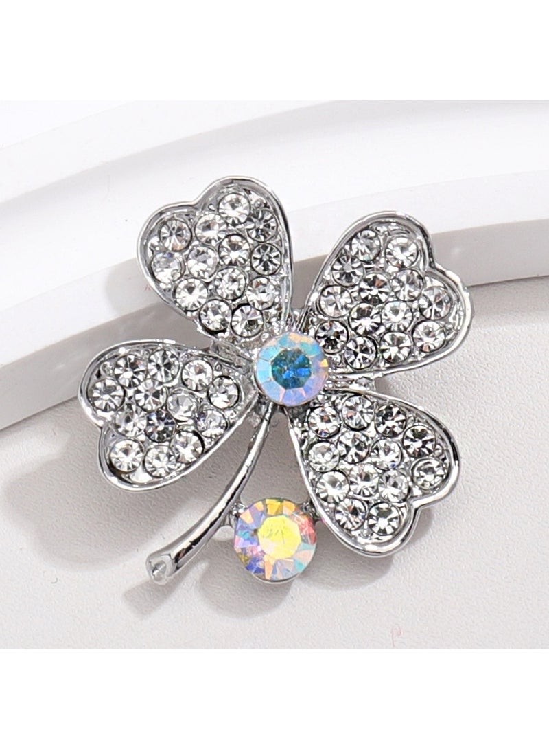 Mark Fairwhale New Four Leaf Clover Glass Alloy Brooch