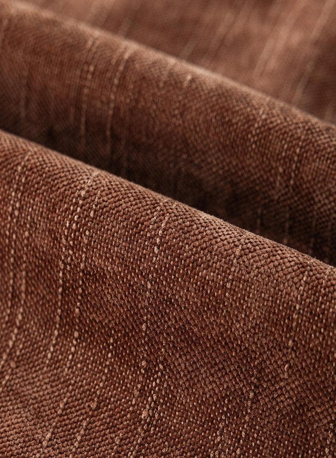 Foindtower Pack of 2 Textured Chenille Throw Decorative Pillow Covers Square Accent Solid Cushion Cover Neutral Farmhouse Lumbar Pillow Case for Couch Sofa Bedroom Living Room 12x20 Inch,Red Taupe - Image 3