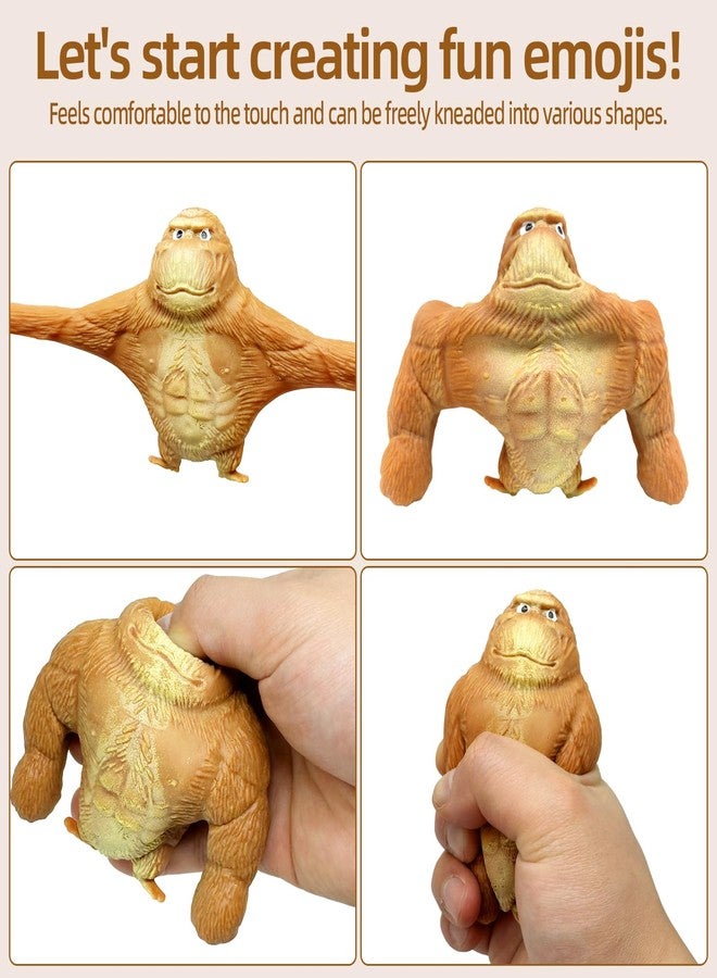 AiSiXin Squishy Monkey Stretchy Sand Filled Gorilla Toy Animal Squeeze Toys for Anti-Anxiety and Stress Relief, Squishy Toys for Adults and Kids, Ideal Gift for Easter, Birthday - Image 4