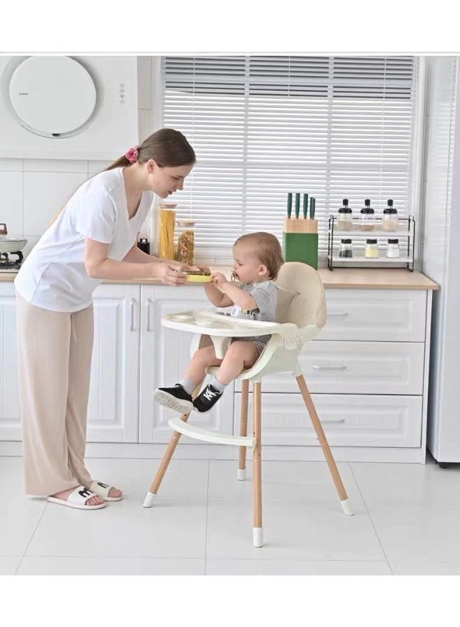 3-in-1 Portable Baby Dining Chair with Adjustable Height – Foldable Toddler Seat with Safe Meal Tray – Easy to Clean, Adjustable Baby High Chair for 0-6 Years (White) - Image 3