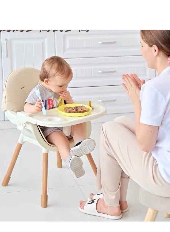 3-in-1 Portable Baby Dining Chair with Adjustable Height – Foldable Toddler Seat with Safe Meal Tray – Easy to Clean, Adjustable Baby High Chair for 0-6 Years (White) - Image 4