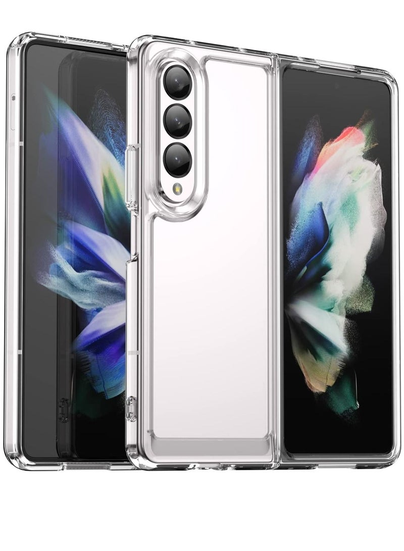 GO-DES Case for Samsung Galaxy Z Fold 4 5G Clear TPU Four Corners Protective Cover Transparent Soft funda - Image 2