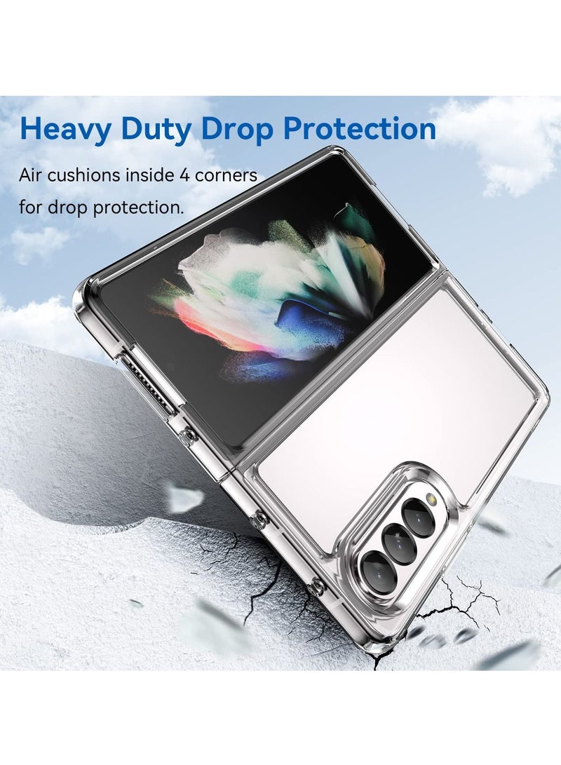 GO-DES Case for Samsung Galaxy Z Fold 4 5G Clear TPU Four Corners Protective Cover Transparent Soft funda - Image 3