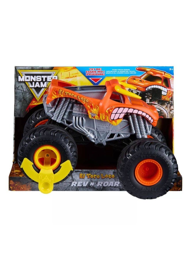 Monster Jam El Toro Loco Rev N' Roar Monster Truck (1:18, Orangle/Black) - Image 1
