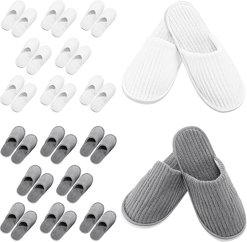 Satinior SATINIOR 18 Pairs Disposable Slippers for Guest Bulk Soft Washable House Women Men Slippers Pack for Hotel Spa Travel