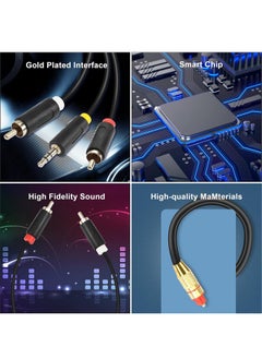 USB Digital Fiber Optical Analog Audio Cable AUX SPDIF Digital Coaxial to 3.5mm + 2 RCA Jack Audio Converter Cable for TV, PS4, Blu-Ray Player, Multimedia Speaker - pzsku/Z677C7C6829CD92919910Z/45/_/1735140490/efe518b8-82ab-4ae3-b61e-0ce9b25d799a