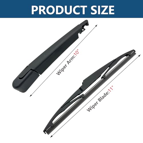 DUILEO Rear Windshield Wipers Blade Arm Set for Kia Sportage 2017-2022 / Kia Carens 2013-2022 / Hyundai I10 2013-2022 Back Glass Wiper Arm Blade Replacements All Seasons Fit,Replacement OE: 98815A4000 - Image 3