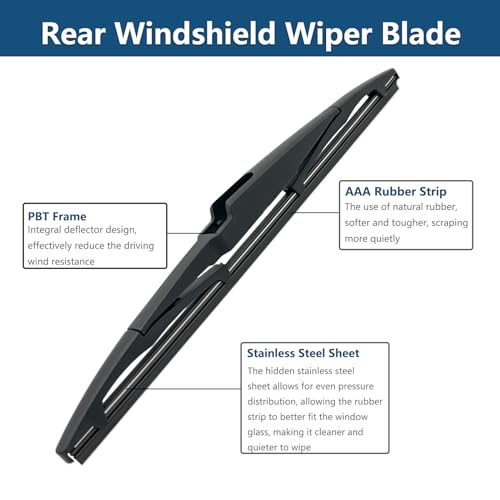 DUILEO Rear Windshield Wipers Blade Arm Set for Kia Sportage 2017-2022 / Kia Carens 2013-2022 / Hyundai I10 2013-2022 Back Glass Wiper Arm Blade Replacements All Seasons Fit,Replacement OE: 98815A4000 - Image 4