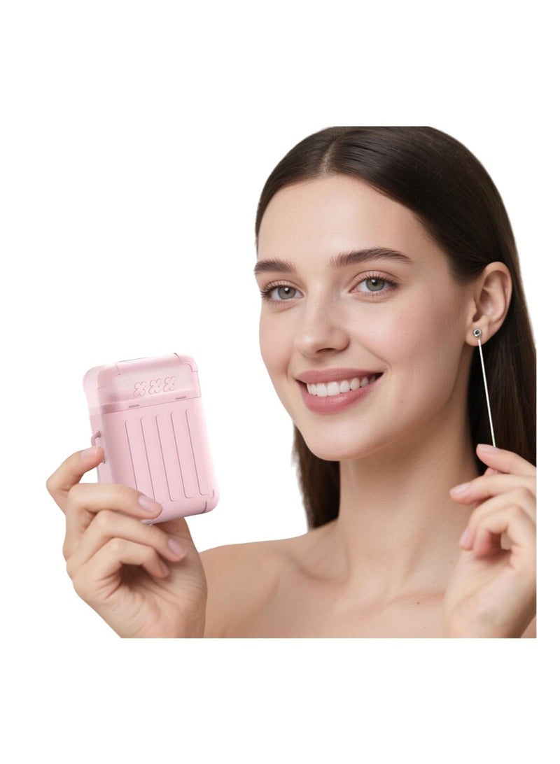 هالونهي منظف ​​ثقب الأذن، منظف ثقب الأذن، مجموعة تنظيف ثقب الأذن مع 240 قطعة من خيط تنظيف ثقب الأذن القابل للاستخدام مرة واحدة ومحلول تنظيف 15 مل (رائحة الورد) - Image 4