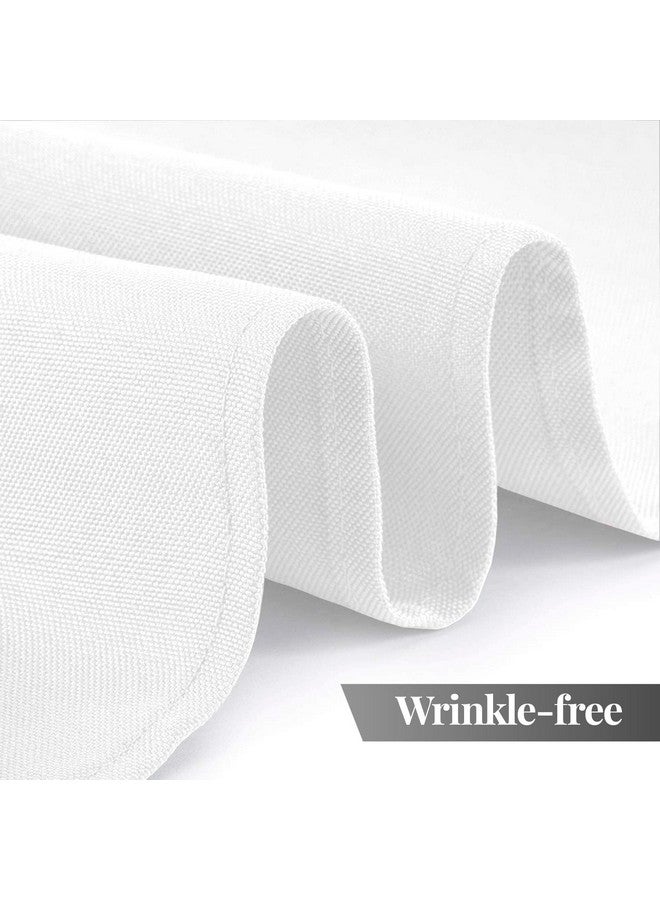 White Classic WEALUXE White Table Cloths for 6 Foot Folding Tables [6 Pack, 60x102 Inches] White Tablecloths Rectangular, Stain and Wrinkle Resistant Washable Linen Fabric Cloth - Image 4