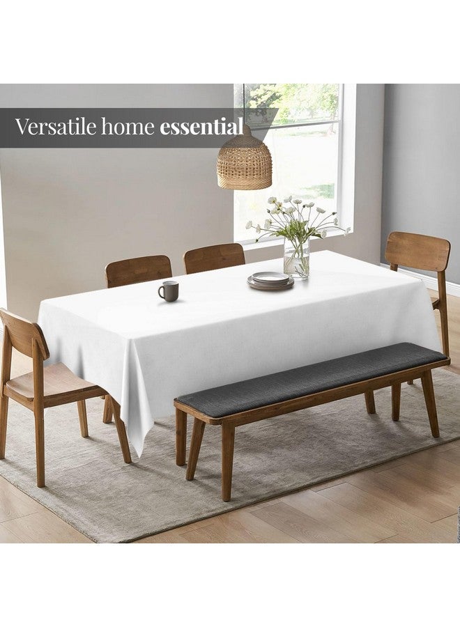 White Classic WEALUXE White Table Cloths for 6 Foot Folding Tables [6 Pack, 60x102 Inches] White Tablecloths Rectangular, Stain and Wrinkle Resistant Washable Linen Fabric Cloth - Image 5