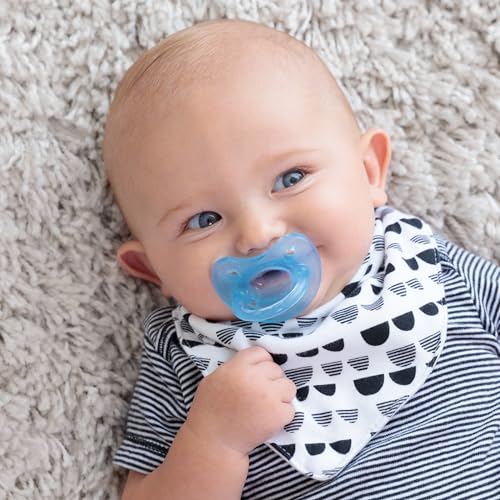 Chicco PhysioForma 100% Soft Silicone One Piece Pacifier for Babies Aged 0-6 Months | BPA & Latex Free | Reusable Sterilizing Case | Light Blue, 4pk - Image 2