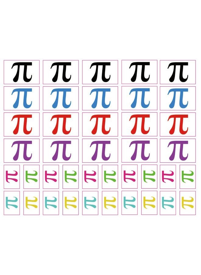 PremiumTT temporary tattoos 40 Removable Stickers: Pi Symbol, Pi Day Math Party Favors, Decals - Image 1